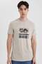 Slim Fit Slim Fit Crew Neck Printed Short Sleeve T-Shirt C2814Ax24Sm