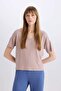 Regular Fit V-Neck Casual Short Sleeve Pajama Top B6181Ax24Sp - 3