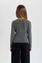 Girls' Crew Neck Ribbed Camisole Long Sleeve T-Shirt C0247A824Sp - 5