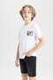 Basic Plain Jean Shorts for Boys B5741A824Sm - 6
