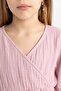 Girl's Muslin Short Sleeve Dress B5719A824SM - 5