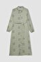 Shirt Collar Pattern Aerobin Long Sleeve Belted Midi Dress C2501Ax24Sm - 8