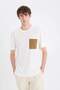 Regular Fit Crew Neck Pocket Short Sleeve T-Shirt B6535Ax24Sp - 4