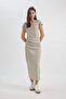 Ribbed Bodycon Maxi Dress - Round Neck, Short Sleeve, C2470Ax24Sp - 2