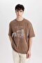 Oversize Fit Crew Neck Printed Short Sleeve T-Shirt C0150AX24SM - 4
