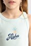 Crew Neck Printed Athlete Girls' Top C1582A824Sm - 5