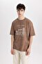 Oversize Fit Crew Neck Printed Short Sleeve T-Shirt C0150AX24SM