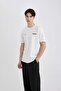 100% Cotton Regular Fit Crew Neck Back Printed Short Sleeve T-Shirt C3466Ax24Sp - 7