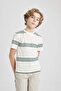 Boy's Crew Neck Striped Short Sleeve T-Shirt B5932A824Sm