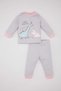 Baby Girls Pajamas Set Dinosaur Printed Long Sleeve Top with Elastic Waist Long Bottom B9243A524Sp