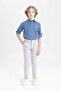 Boy's Polo Neck Jean Look Long Sleeve Shirt B7486A824Sm - 2