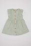 Baby Girl Sleeveless Linen Look Dress Z5119A224Sm - 4