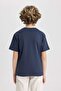 Boy's Crew Neck Printed Short Sleeve T-Shirt C0647A824SM - 5