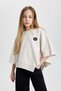 Girl's Crop Crew Neck Printed Sweatshirt C0274A824Sp - 6