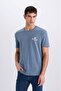 100% Cotton Regular Fit Crew Neck Printed Short Sleeve T-Shirt C2080Ax24Sm - 4