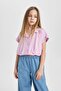 Girl's Crop Short Sleeve Shirt B5063a824sm