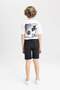 Basic Plain Jean Shorts for Boys B5741A824Sm - 8