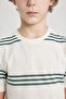 Boy's Crew Neck Striped Short Sleeve T-Shirt B5932A824Sm - 4