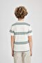 Boy's Crew Neck Striped Short Sleeve T-Shirt B5932A824Sm - 5