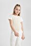 Crew Neck Knitwear Undershirt for Girls B8291A824Hs - 3