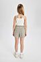 Elastic Waist Striped Shorts for Girls A2466A824Hs - 6