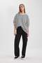 Oversize Wide Fit Crew Neck Striped Thick Long Sleeve T-Shirt C4569Ax24Sm - 2