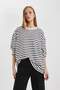Oversize Wide Fit Crew Neck Striped Thick Long Sleeve T-Shirt C4569Ax24Sm - 3
