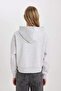 Boxy Fit Hooded Thick Basic Plain Sweatshirt B8570Ax24Sp - 7