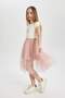 Girl's Flexible Waisted Tulle Skirt C0528A824Sm - 3