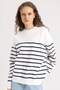 Relax Fit Crew Neck Striped Slim Sweatshirt A9255Ax24Sp