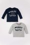 Baby Boy Crew Neck Printed 2-Piece Long Sleeve T-Shirt C3612A524Sp