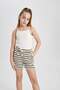 Elastic Waist Striped Shorts for Girls A2466A824Hs - 3
