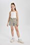 Elastic Waist Striped Shorts for Girls A2466A824Hs - 2