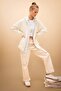 Gabardine Pants Straight Fit Standard Size High Waist Cargo Pocket B0625Ax24Sp - 2