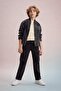 College Collar Zippered Double Pocket Seasonal Lightweight Jean Bomber Jacket for Boys B5500A824Sp - 2