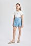 Girl's Gabardine Shorts Skirt C0127A824SM - 5