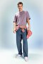 Loose Fit Crew Neck Printed Short Sleeve Heavy Fabric T-Shirt B9675Ax23Wn - 2