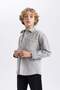 Boy's Oversize Wide Fit Wool Look Long Sleeve Shirt B7962A823Wn - 3