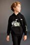 Boy's Oversized Wide Fit Hooded Printed Sweatshirt C0357A823Cw