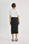 Elastic Waist Slit Midi Knitwear Skirt B3801Ax23Wn - 6