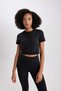 Crop Crew Neck Sportsman Short Sleeve T-Shirt A2505Ax23Au - 4