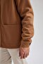Relax Fit Polo Collar Woolen Look Long Sleeve Shirt Jacket A5111Ax23Au - 7
