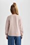 Girl's Crew Neck Printed Knitwear Sweater B5894A823Wn - 6