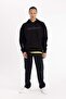 Oversized Wide Fit Hooded Printed Sweatshirt B8123Ax23Cw - 2
