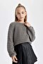 Girl's Crew Neck Knitted Sweater B1926A823Wn - 3