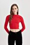Crop Half Turtleneck Black Knitwear Sweater B2491Ax23Wn - 3