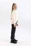 Wide Leg Ripped Detailed Wide Leg Jean Trousers for Girls B3435A823Wn - 6