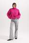Oversized Wide Fit Turtleneck Shiny Fabric Sweater B7609Ax23Wn - 5