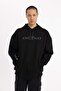 Oversized Wide Fit Hooded Printed Sweatshirt B8123Ax23Cw - 3