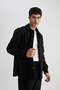 Regular Fit Soft Fleece Inside K Melton Long Sleeve Shirt B6945Ax23Wn - 6